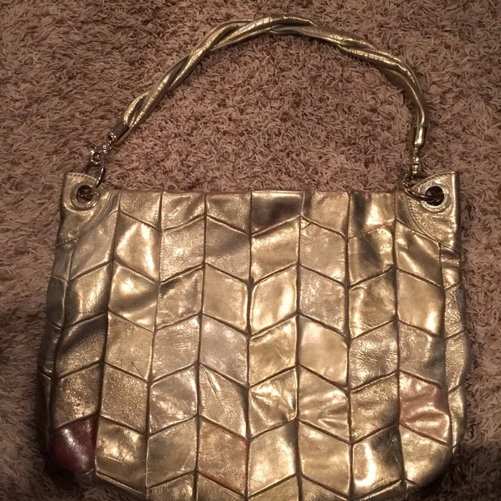 Charles David gold metallic handbag